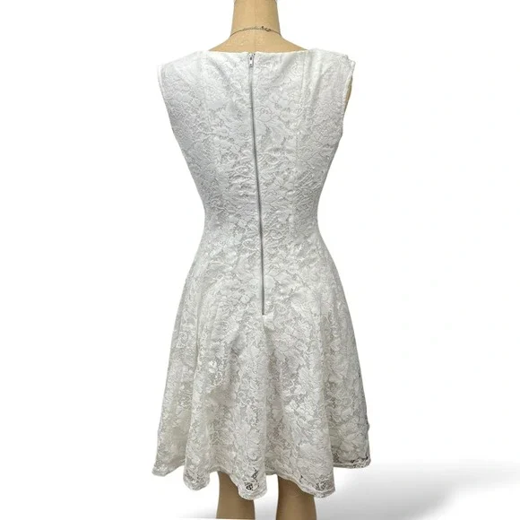 Ethereal Coquette Dainty Fit and Flare Lace Dress Fairy Romantic Elegant Size S - Picture 3 of 11